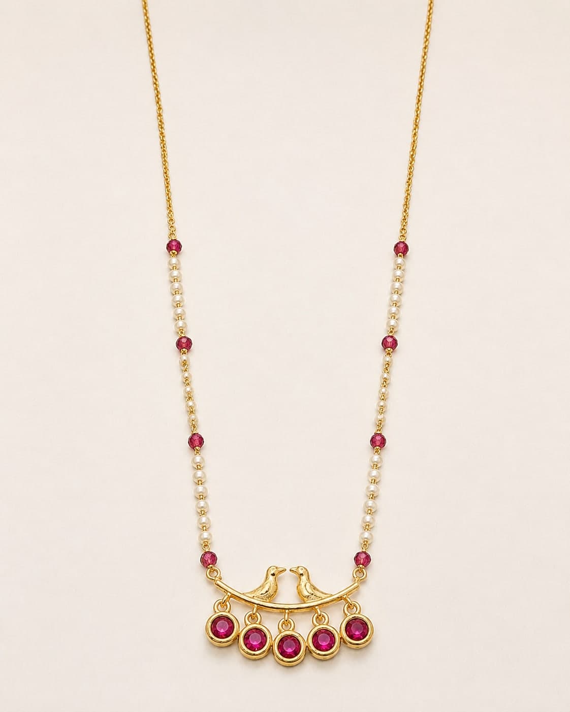 Ruby Pearl Lovebirds Mangalsutra