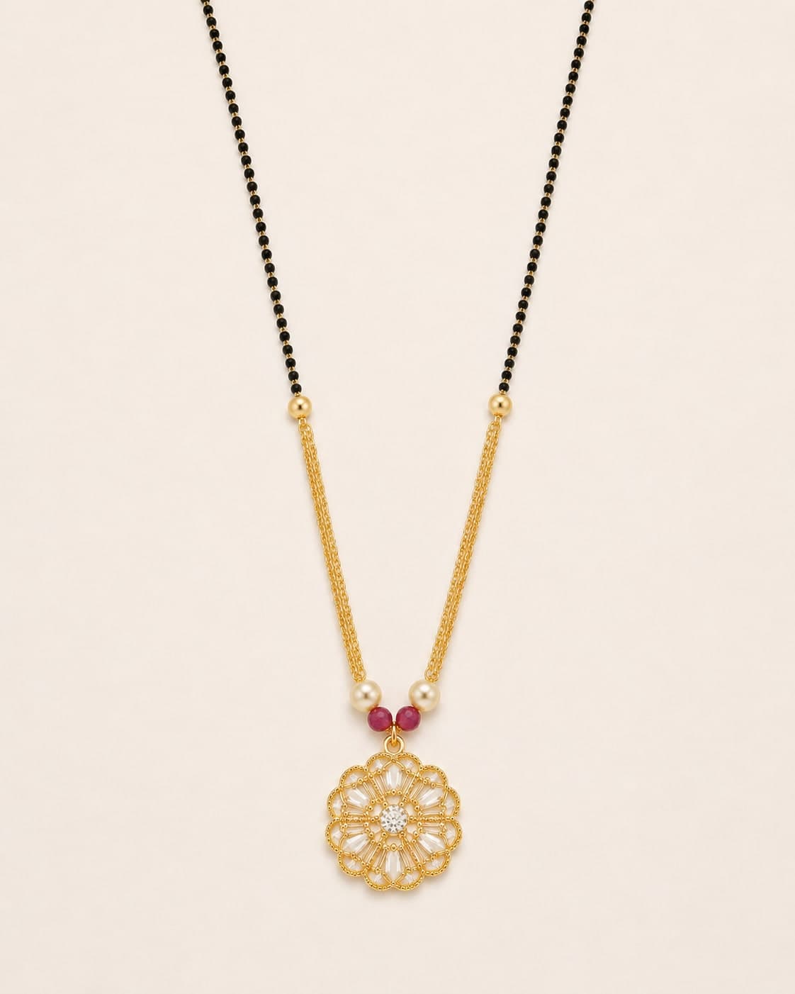 Floral Pearl Charm Mangalsutra